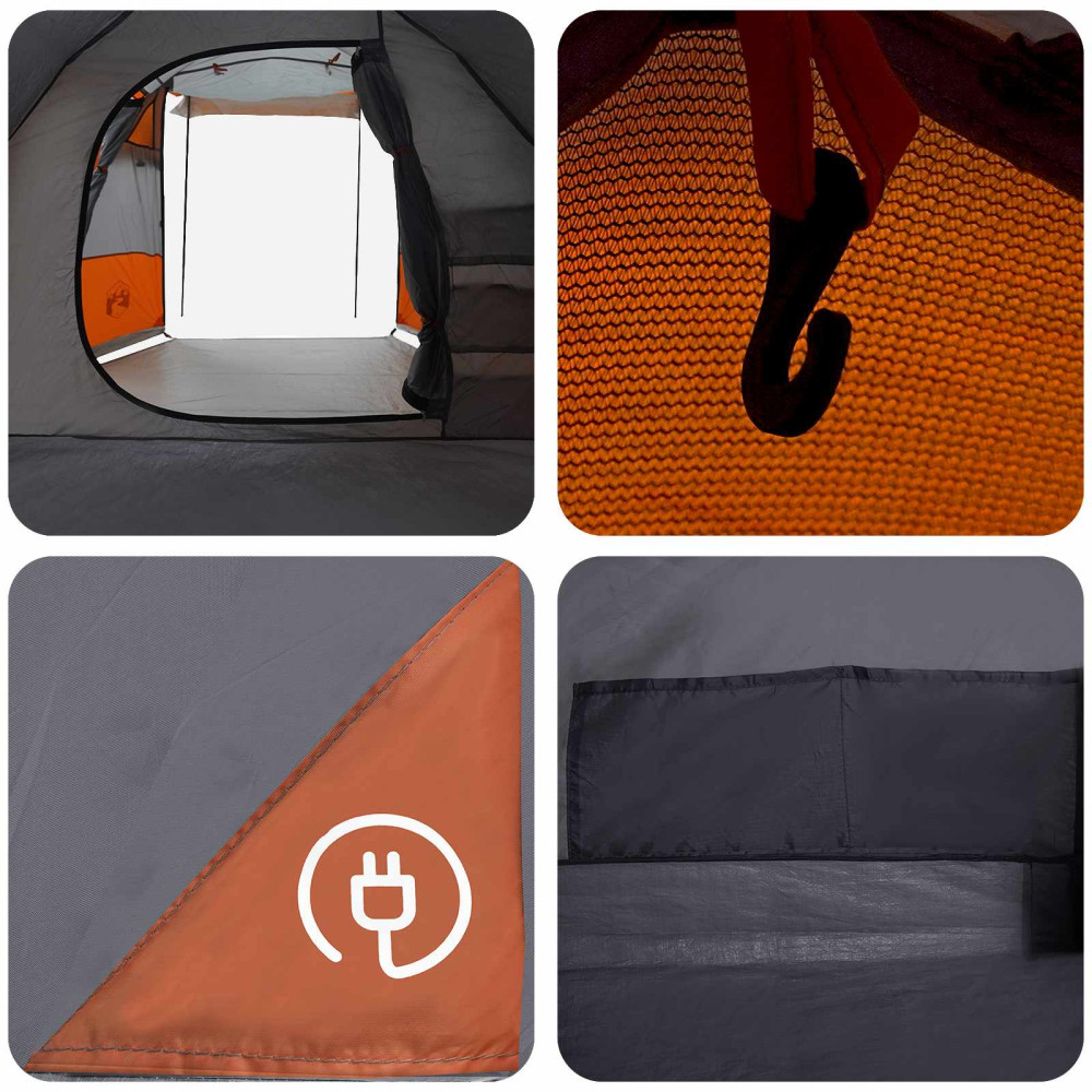 Produktbild för Tunneltält Grå och orange 390 x 215 x 152 cm