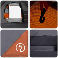 Produktbild för Tunneltält Grå och orange 390 x 215 x 152 cm