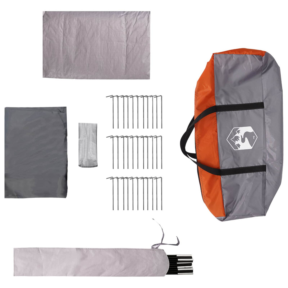 Produktbild för Tunneltält Grå och orange 675 x 392 x 210 cm
