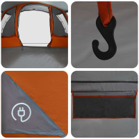 Produktbild för Tunneltält Grå och orange 675 x 392 x 210 cm