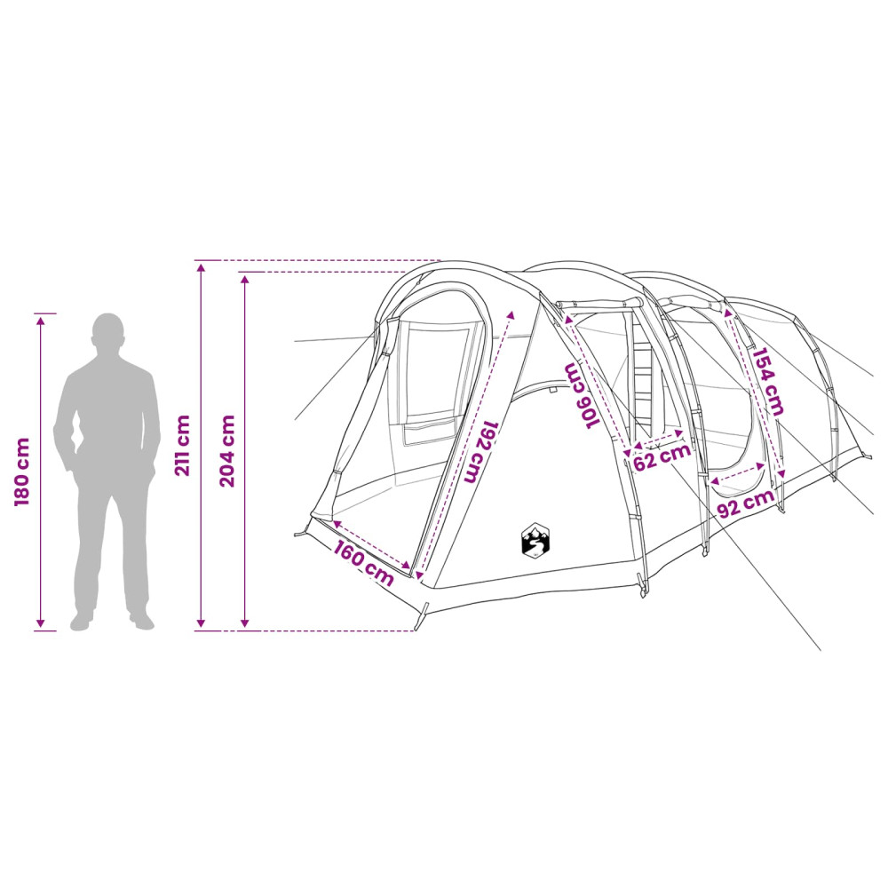 Produktbild för Tunneltält Grön 505 x 330 x 204 cm