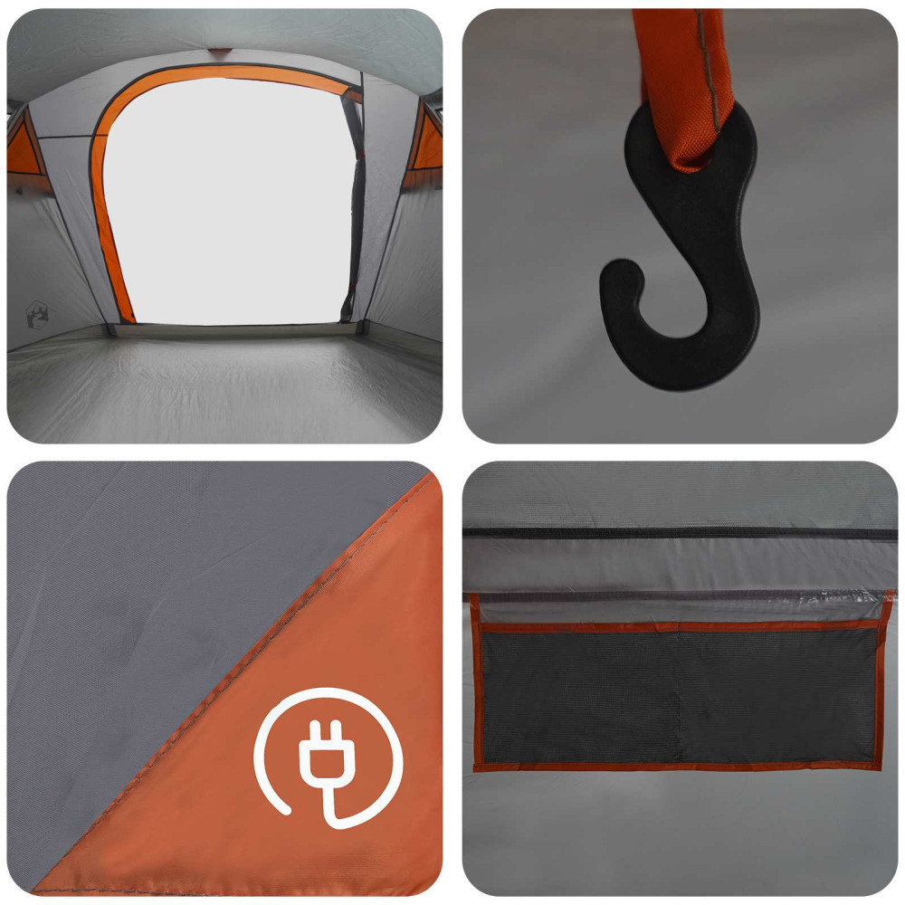 Produktbild för Tunneltält Grå och orange 505 x 330 x 204 cm