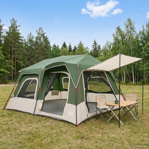 vidaXL Instant Tält Grön 8 personer 185T Polyester med PU-beläggning