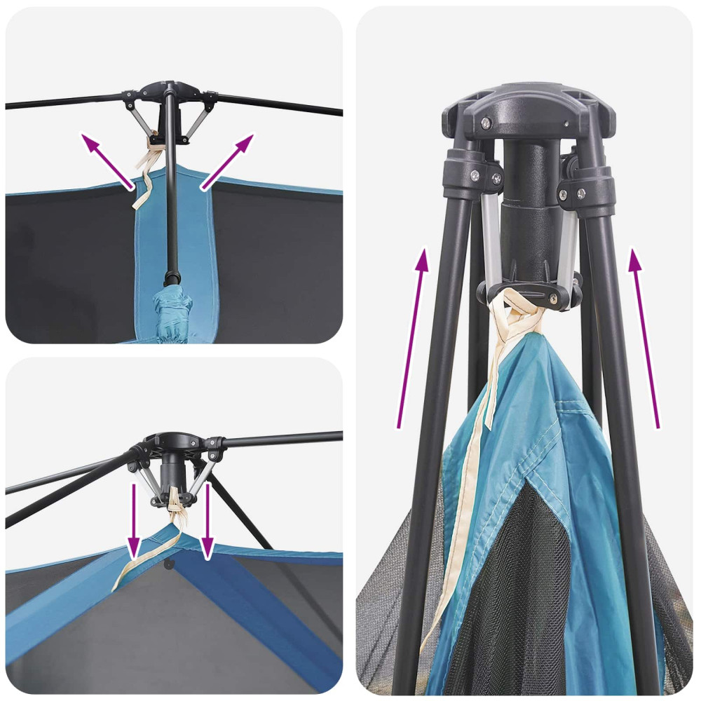 Produktbild för Instant Tält Blå 8 personer 185T Polyester med PU-beläggning
