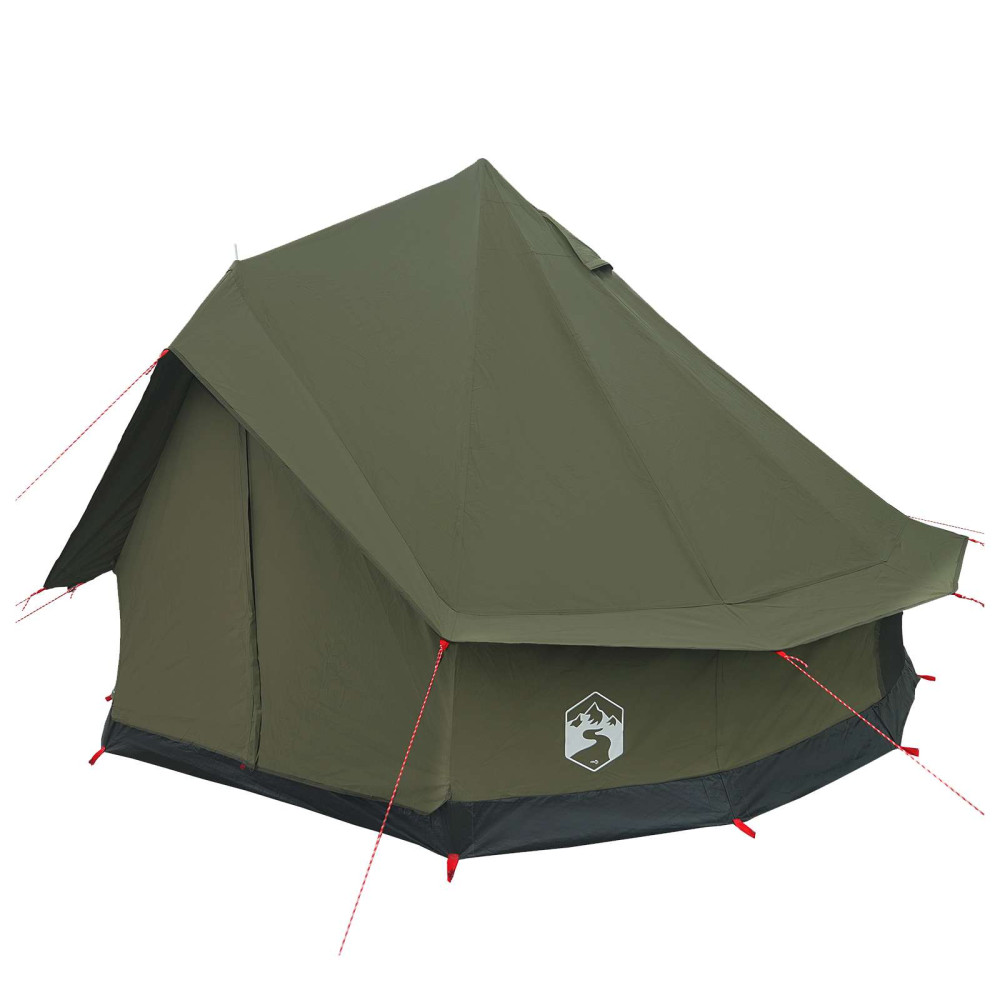 Produktbild för Familjetält Armégrön 6 personer Polyester / Bomull