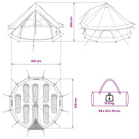 Produktbild för Familjetält Gräddvit 8 personer Polyester / Bomull