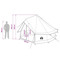 Produktbild för Familjetält Gräddvit 8 personer Polyester / Bomull