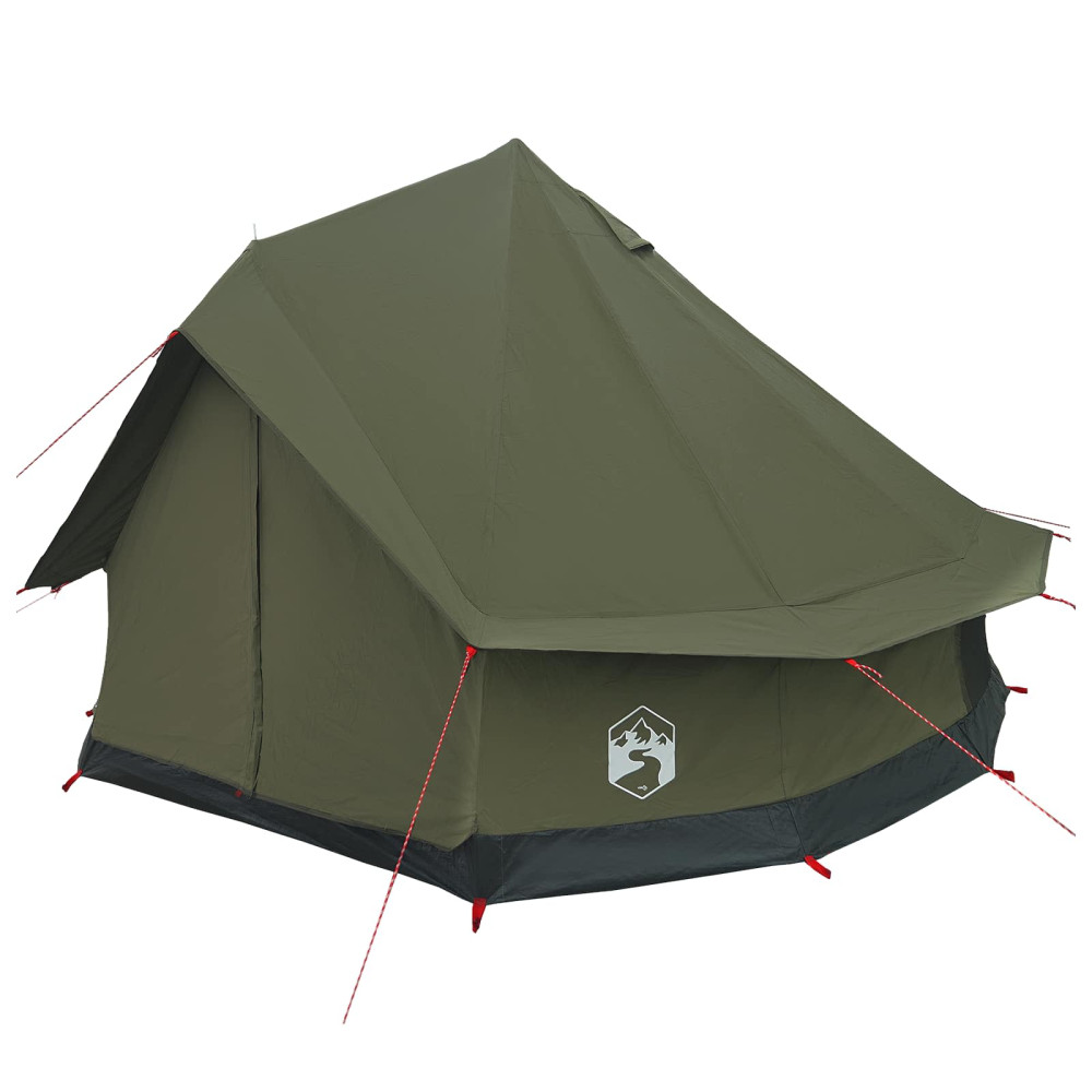 Produktbild för Familjetält Armégrön 8 personer Polyester / Bomull