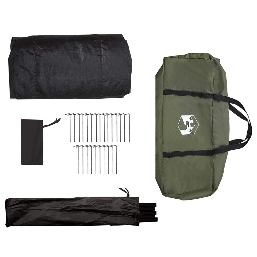 Produktbild för Familjetält Armégrön 8 personer Polyester / Bomull