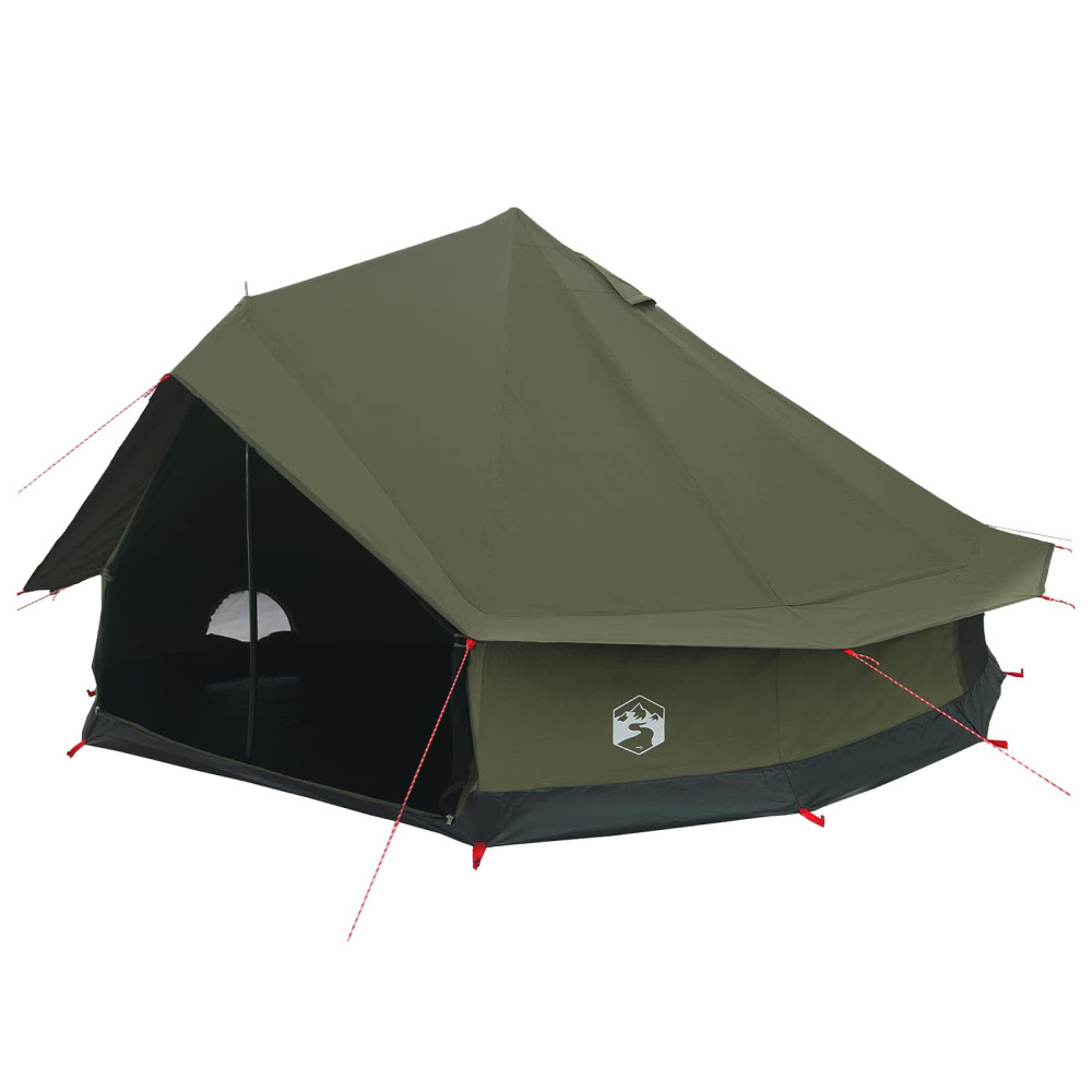 Produktbild för Familjetält Armégrön 10 personer Polyester / Bomull