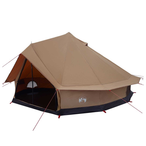 vidaXL Familjetält Brun 10 personer Polyester / Bomull