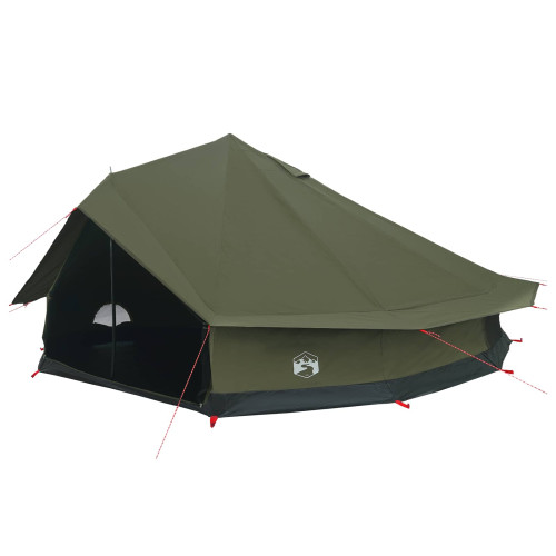 vidaXL Familjetält Armégrön 12-Person Polyester / Bomull