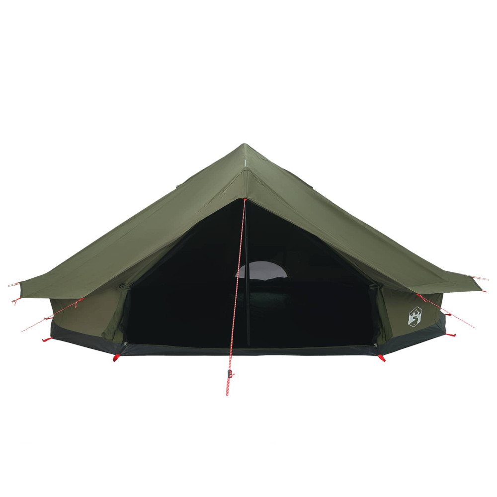 Produktbild för Familjetält Armégrön 12-Person Polyester / Bomull