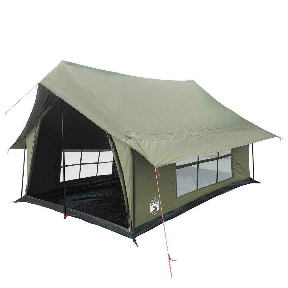 Produktbild för Stuga Tält Armégrön 340 x 246 x 210 cm Polyester / Bomull