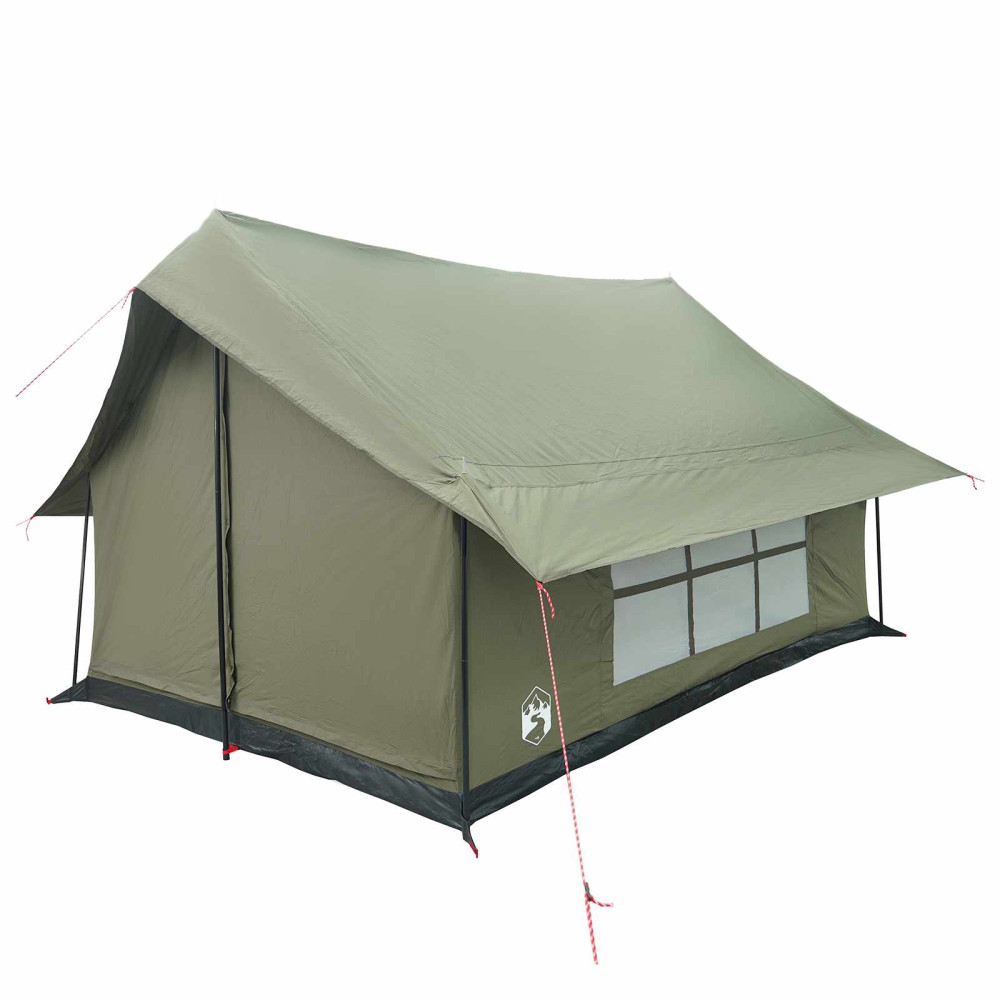 Produktbild för Stuga Tält Armégrön 340 x 246 x 210 cm Polyester / Bomull