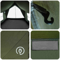 Produktbild för Stuga Tält Armégrön 340 x 246 x 210 cm Polyester / Bomull