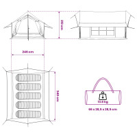 Produktbild för Stuga Tält Brun 340 x 246 x 210 cm Polyester / Bomull