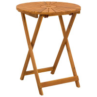 Produktbild för Hopfällbart trädgårdsbord Naturlig Ø60 x 75 cm