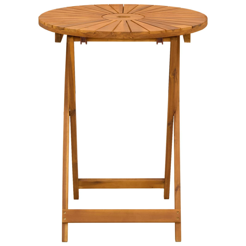 Produktbild för Hopfällbart trädgårdsbord Naturlig Ø60 x 75 cm