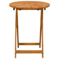 Produktbild för Hopfällbart trädgårdsbord Naturlig Ø60 x 75 cm