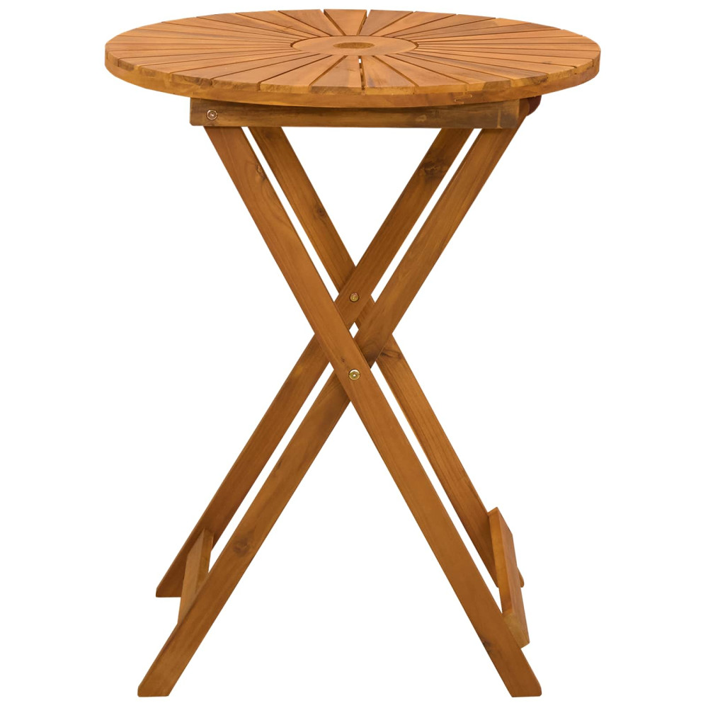 Produktbild för Hopfällbart trädgårdsbord Naturlig Ø60 x 75 cm