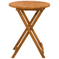 Produktbild för Hopfällbart trädgårdsbord Naturlig Ø60 x 75 cm