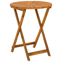 Produktbild för Hopfällbart trädgårdsbord Naturlig Ø60 x 75 cm