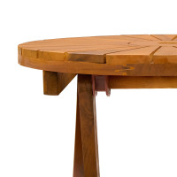 Produktbild för Hopfällbart trädgårdsbord Naturlig Ø60 x 75 cm
