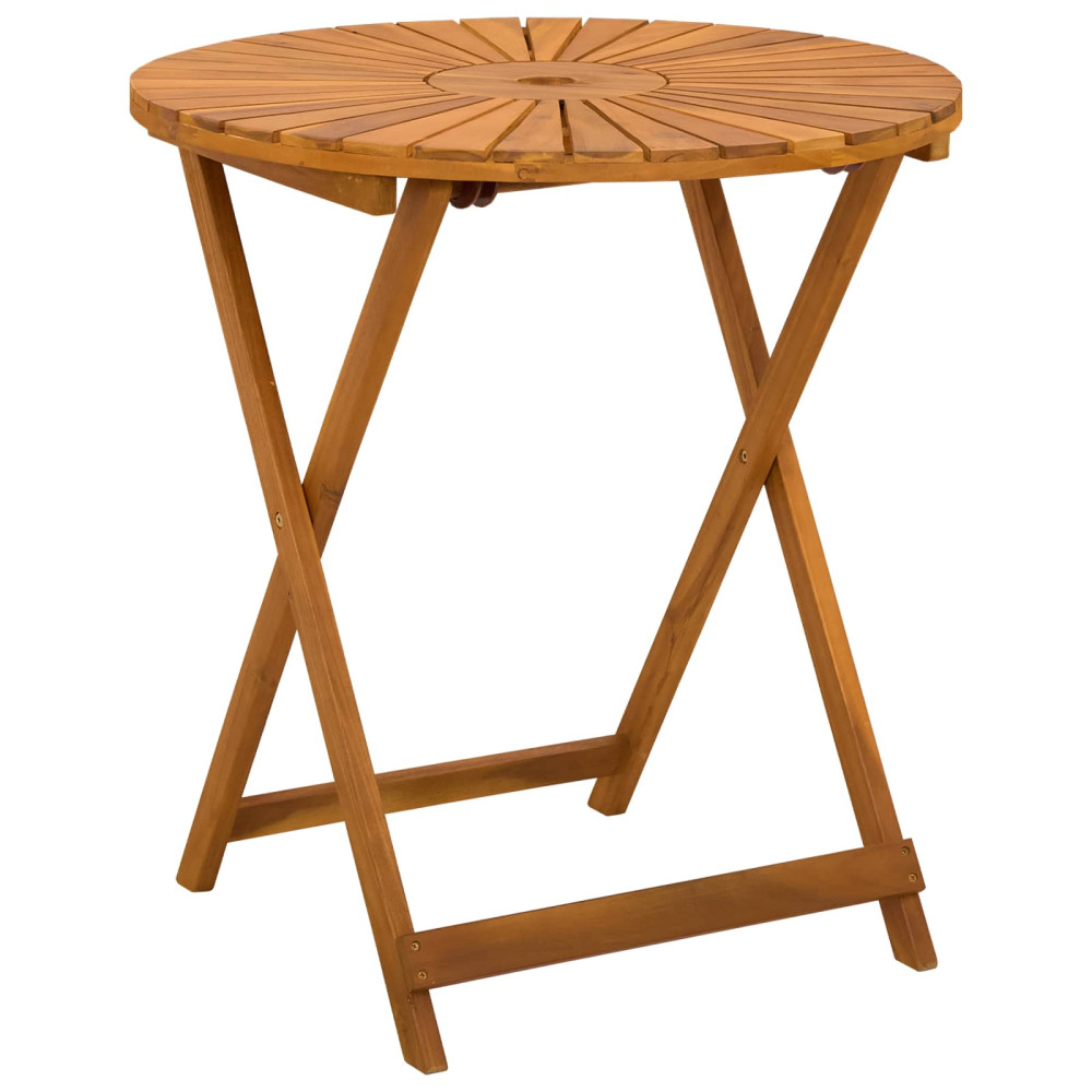 Produktbild för Hopfällbart trädgårdsbord Naturlig Ø70 x 75 cm