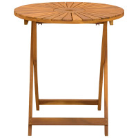 Produktbild för Hopfällbart trädgårdsbord Naturlig Ø70 x 75 cm