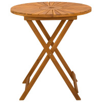 Produktbild för Hopfällbart trädgårdsbord Naturlig Ø70 x 75 cm