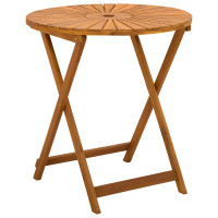 Produktbild för Hopfällbart trädgårdsbord Naturlig Ø70 x 75 cm