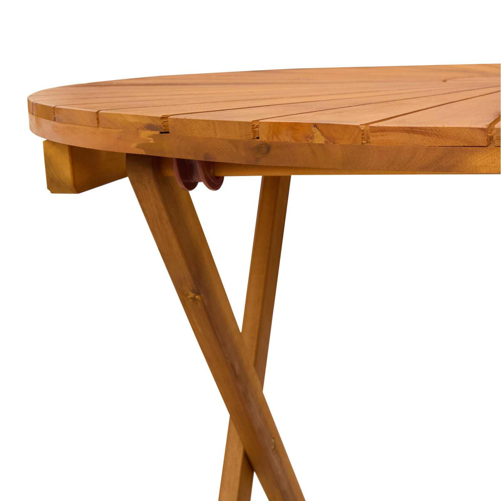 Produktbild för Hopfällbart trädgårdsbord Naturlig Ø70 x 75 cm