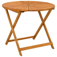 Produktbild för Hopfällbart trädgårdsbord Naturlig Ø90 x 75 cm