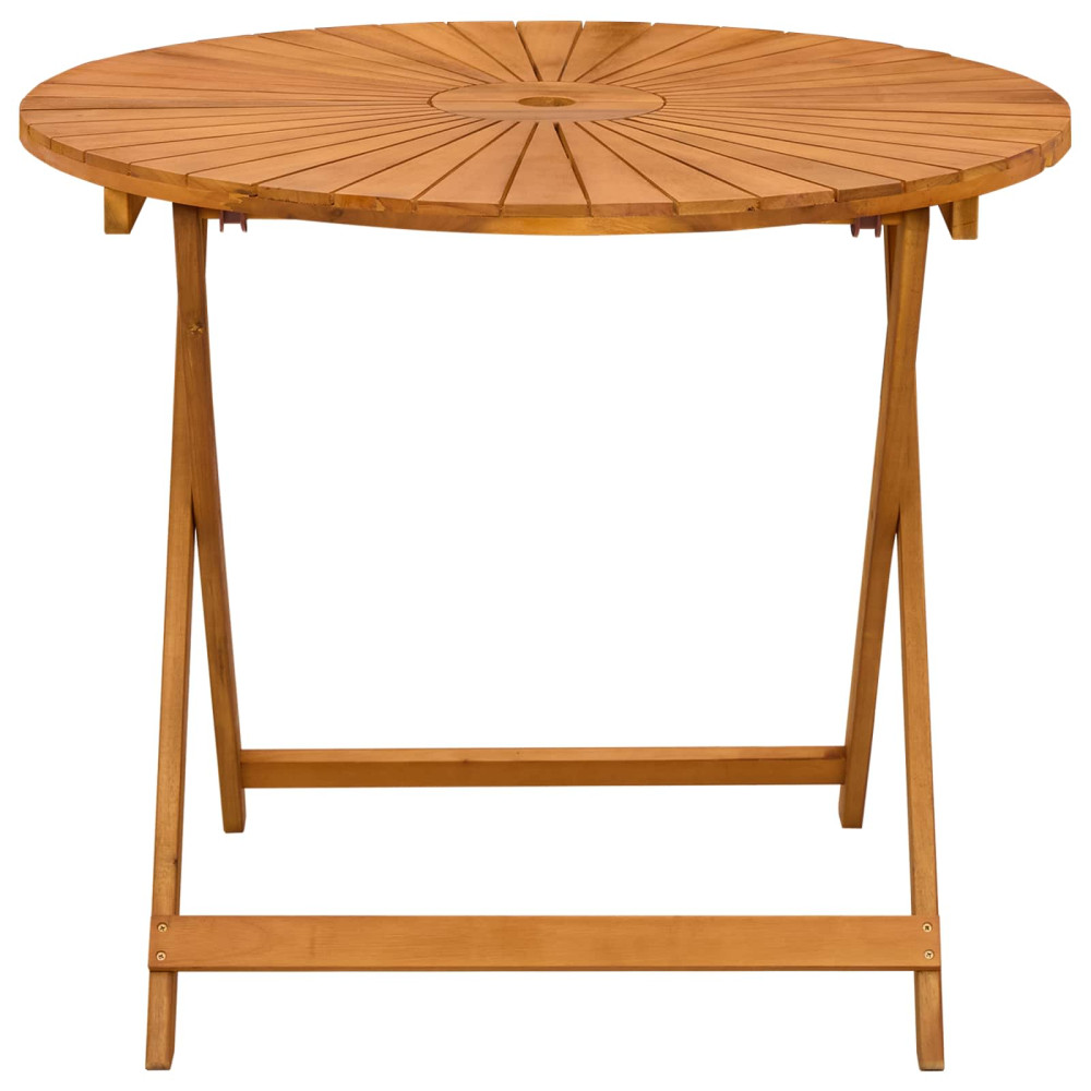 Produktbild för Hopfällbart trädgårdsbord Naturlig Ø90 x 75 cm