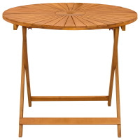 Produktbild för Hopfällbart trädgårdsbord Naturlig Ø90 x 75 cm