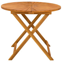 Produktbild för Hopfällbart trädgårdsbord Naturlig Ø90 x 75 cm