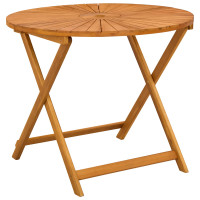 Produktbild för Hopfällbart trädgårdsbord Naturlig Ø90 x 75 cm