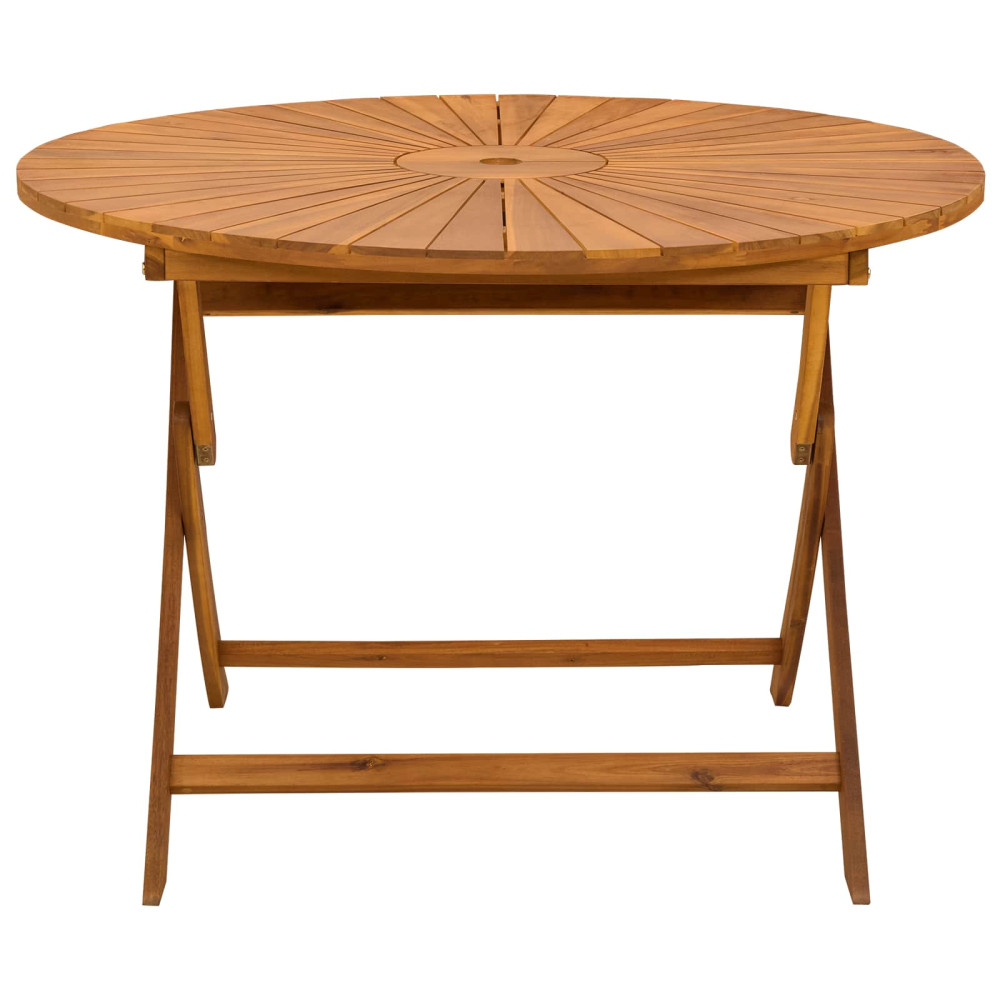 Produktbild för Hopfällbart trädgårdsbord Naturlig Ø110 x 75 cm