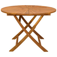Produktbild för Hopfällbart trädgårdsbord Naturlig Ø110 x 75 cm