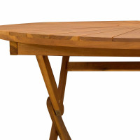 Produktbild för Hopfällbart trädgårdsbord Naturlig Ø110 x 75 cm