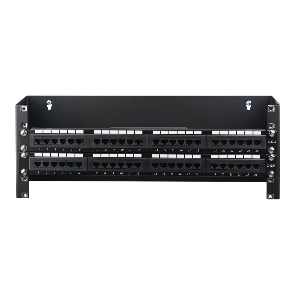 Produktbild för StarTech.com 4U Hinged Wall Mount Patch Panel Bracket - 6 inch Deep - 19" Patch Panel Swing Rack for Shallow Network Equipment- 33lbs (WALLMOUNTH4) - fäste för väggmontering - 4U - 19"