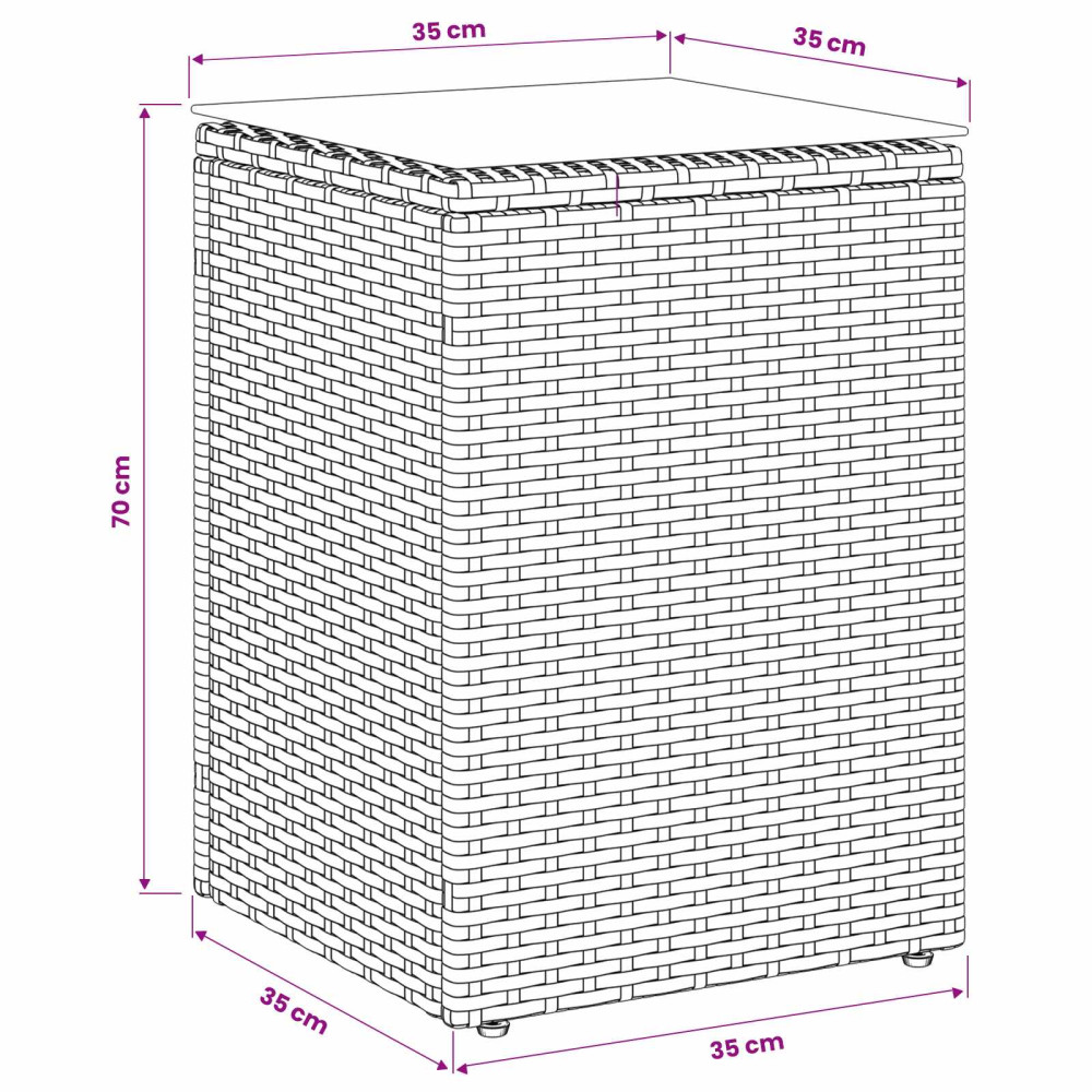 Produktbild för Sidobord Svart 35 x 35 x 70 cm konstrotting