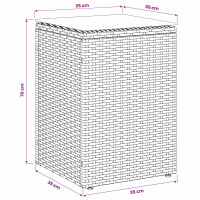 Produktbild för Sidobord Svart 35 x 35 x 70 cm konstrotting