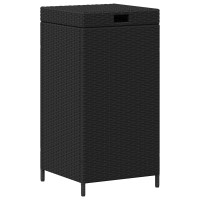 Produktbild för Utomhus soptunna Svart 40 x 40 x 80 cm konstrotting