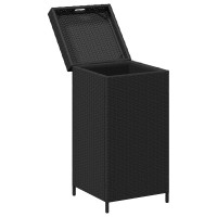 Produktbild för Utomhus soptunna Svart 40 x 40 x 80 cm konstrotting