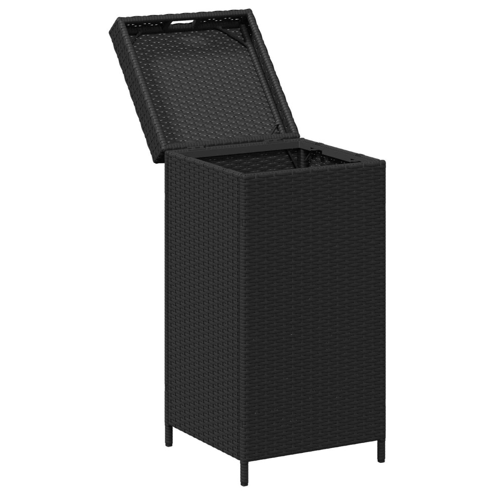 Produktbild för Utomhus soptunna Svart 40 x 40 x 80 cm konstrotting