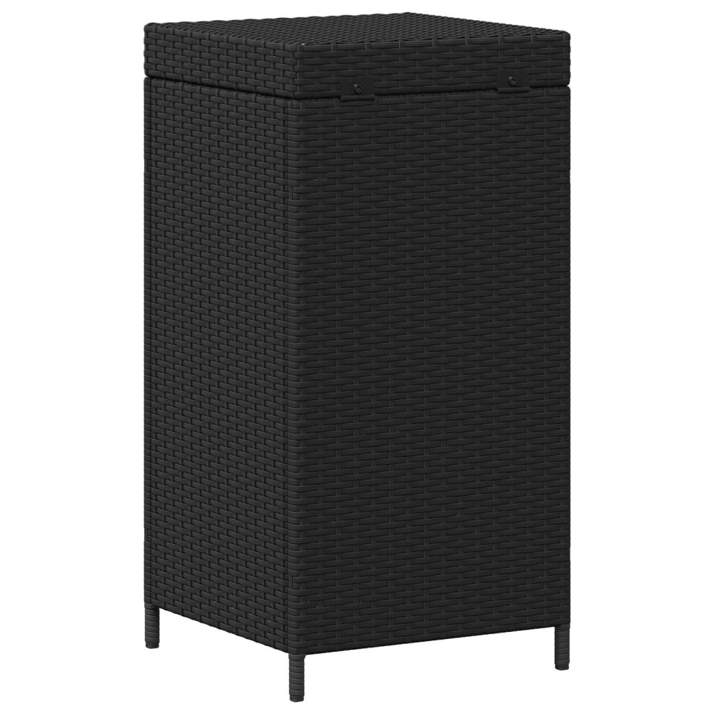 Produktbild för Utomhus soptunna Svart 40 x 40 x 80 cm konstrotting