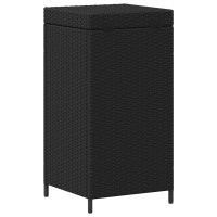 Produktbild för Utomhus soptunna Svart 40 x 40 x 80 cm konstrotting