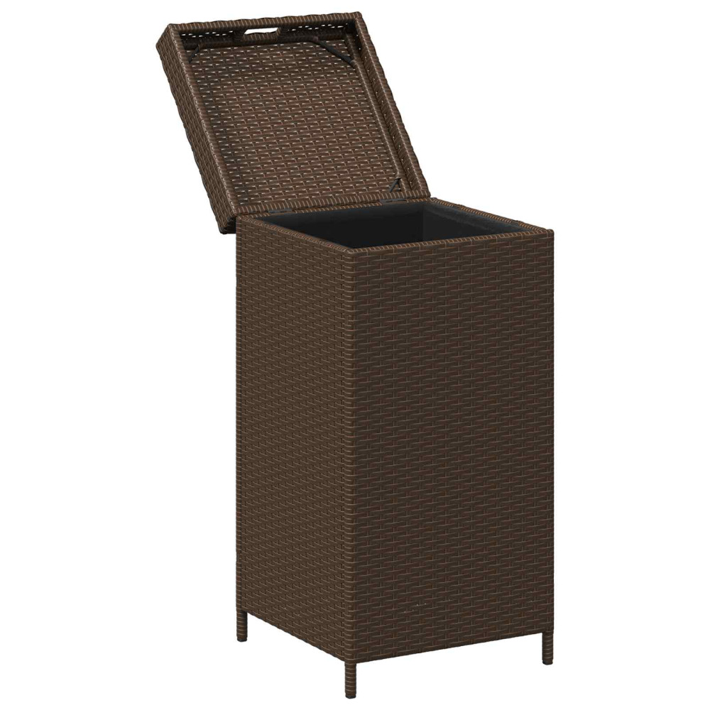 Produktbild för Utomhus soptunna Brun 40 x 40 x 80 cm konstrotting